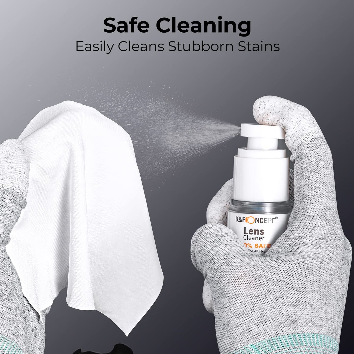 - K&F Concept 15-in-1 Camera Lens Cleaning Kit | DSLR Camera Lens Filter Cell Phones with Air Blowing | Cleaning Wipes*10 | 15ml Cleaning Cloths Liquid -