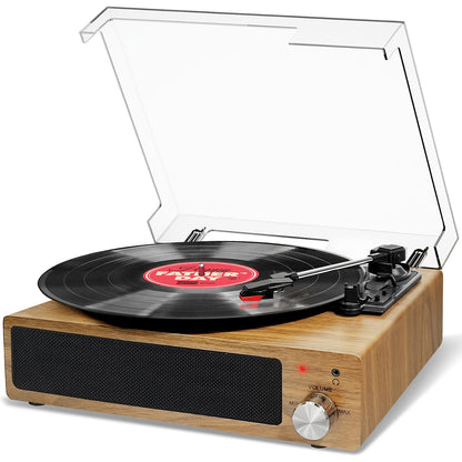 - Record Player | FYDEE Vinyl Record Player with Speakers | Vintage Turntable -