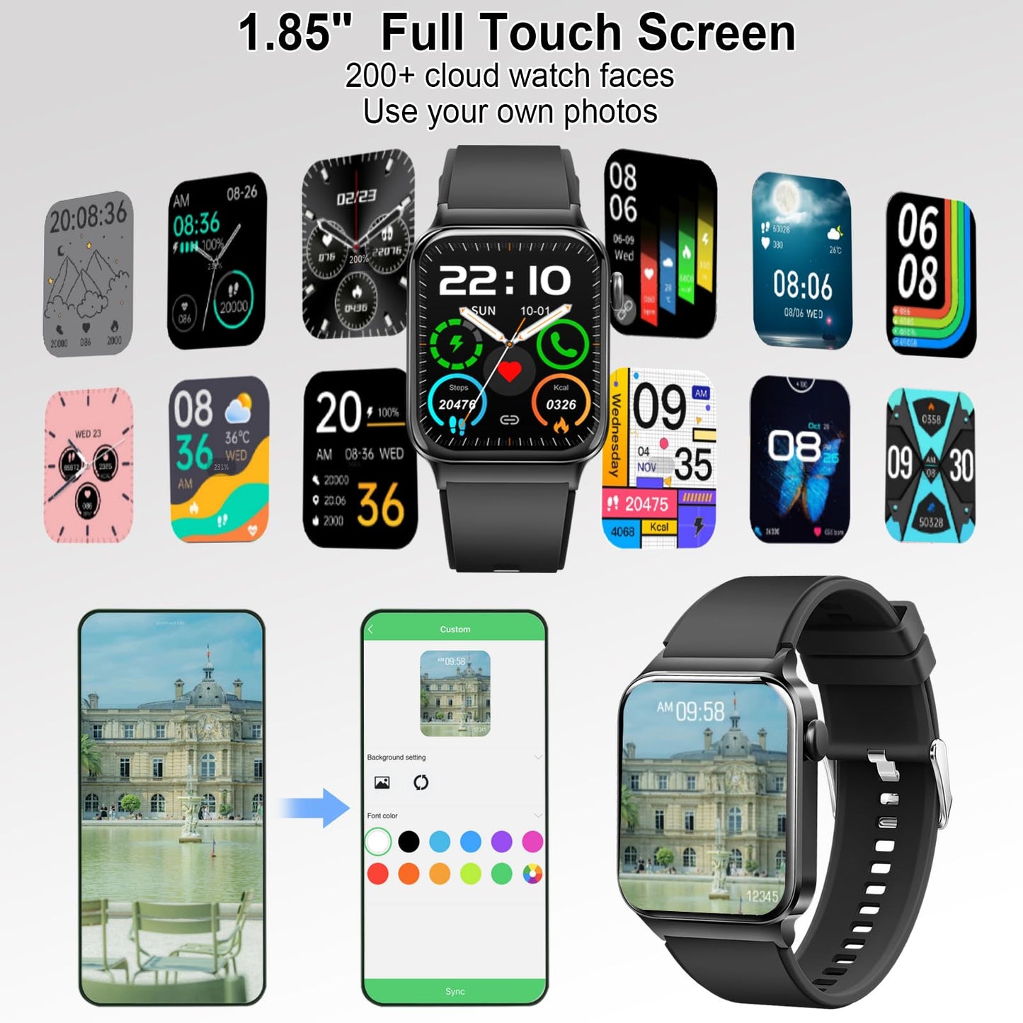 - Smart Watch for Men Answer/Make Calls | 1.85" Touch Screen Smart Watches -