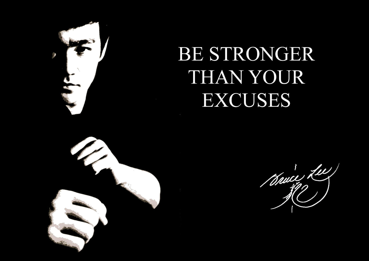 Bruce Lee (4) Signed Inspirational Motivational Quote Sign Poster Print Picture