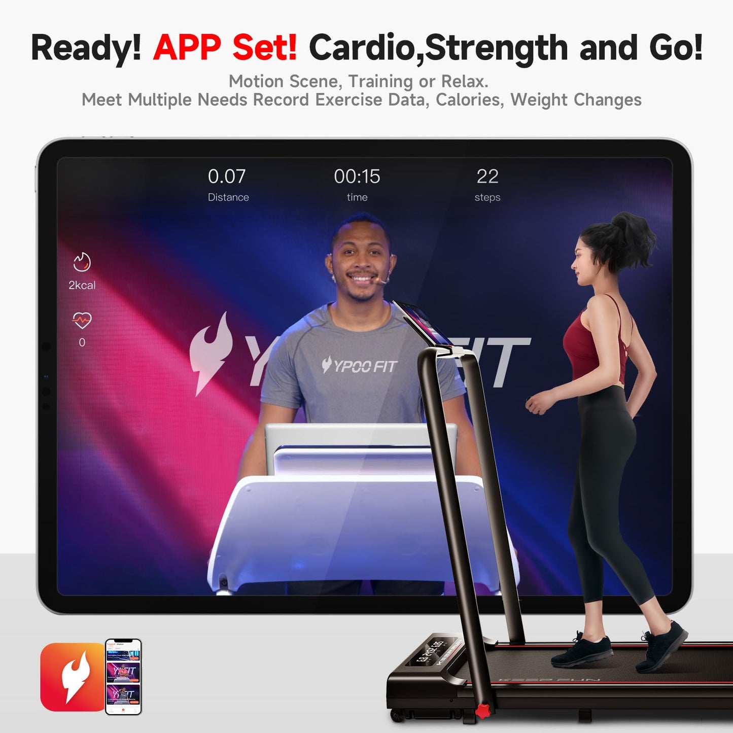 - KEEP FUN Folding Treadmill | 300 lb Capacity | Portable Treadmill 3 in 1 with Remote Control -
