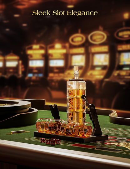 - Kollea Slot Whiskey Decanter Sets | 50.7 Oz Whiskey Decanter Set | 4 Glasses | Casino Style Decanter -