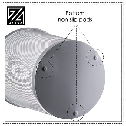 - ZYBUX - Circular Mesh Trash Can, Waste Basket Garbage Can