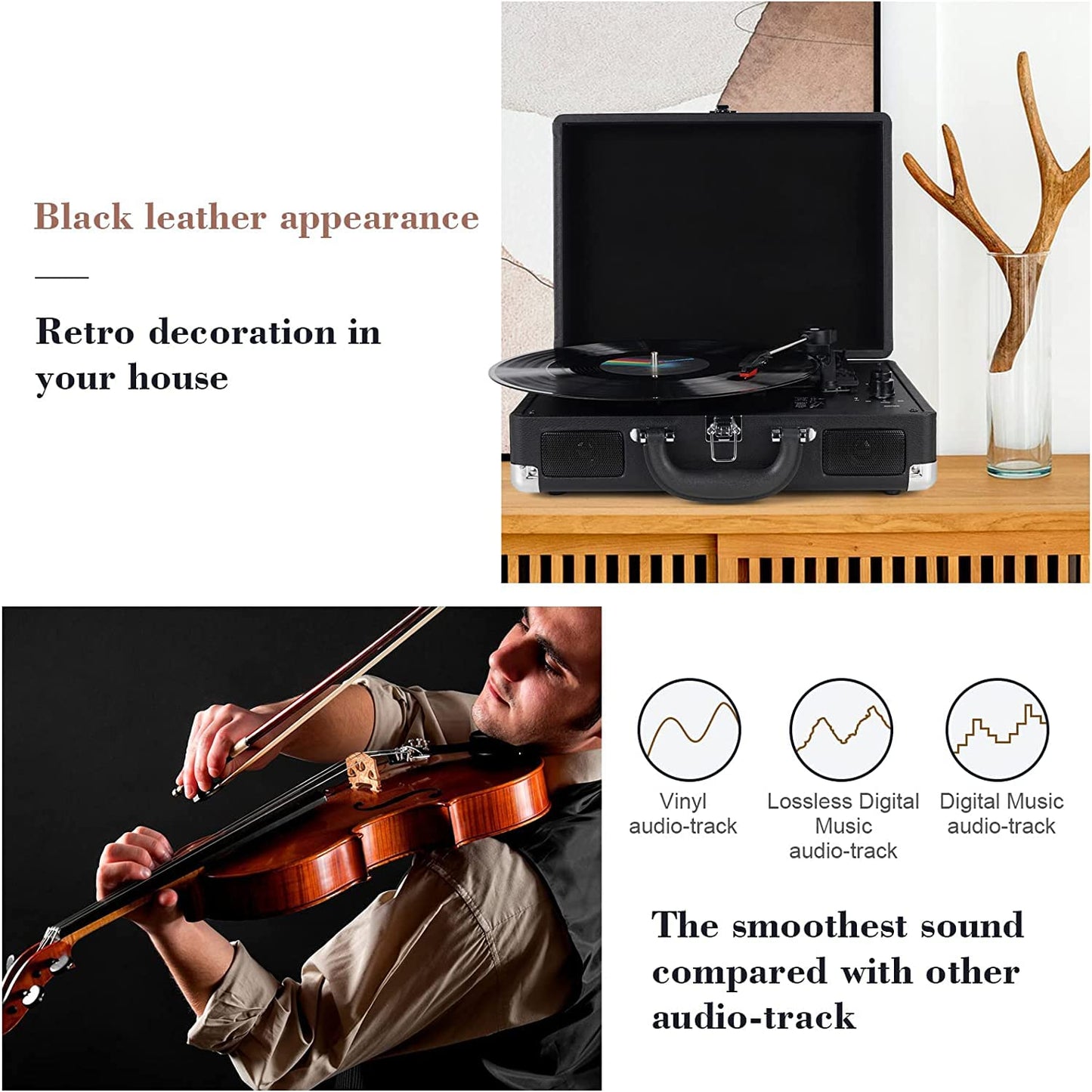 - DIGITNOW!Three Speeds Turntable Retro Record Player with Built-in Stereo Speakers -