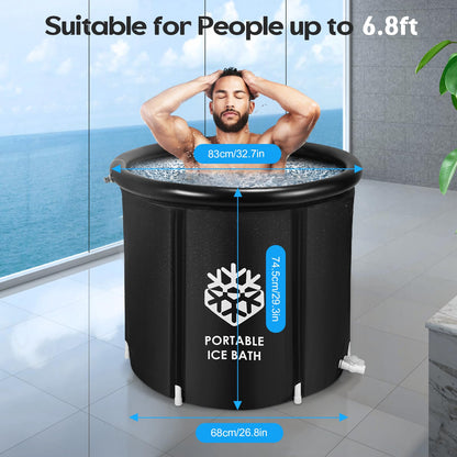 - Ice Bath Tub 376L Ice Bath Outdoor | High Capacity Cold Water Therapy Tub for Athletes | Durable Cold Plunge Pool | Portable and Insulated Cold Plunge Tub -