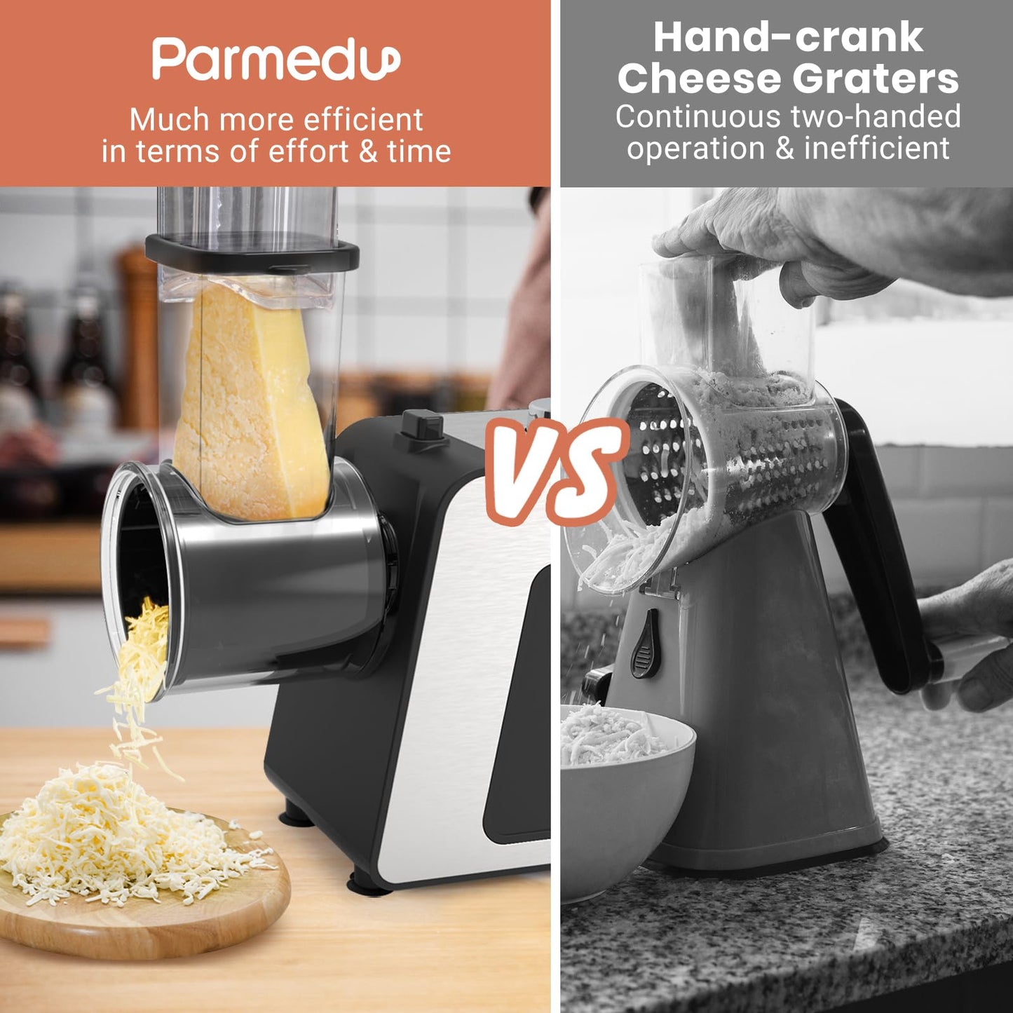 - Parmedu Electric Cheese Grater & Meat Grinder | Electric Vegetable Cutter | Electric Slicer Shredder Salad Maker -