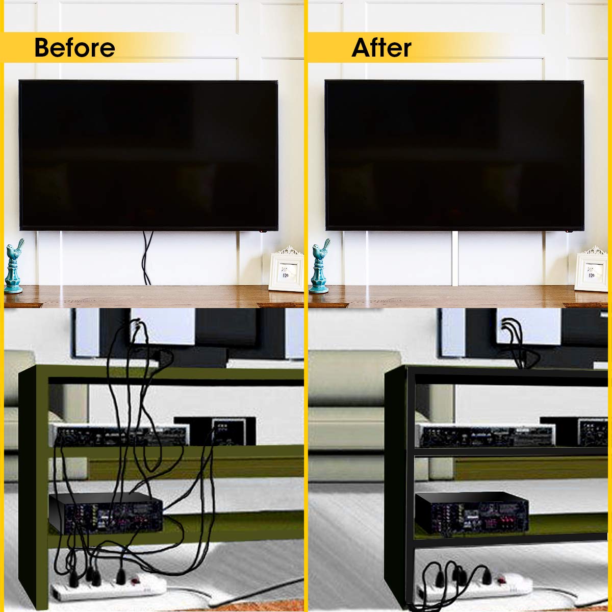 - StaGeek Cable Trunking | 9 Pieces of Cable Management Kit -