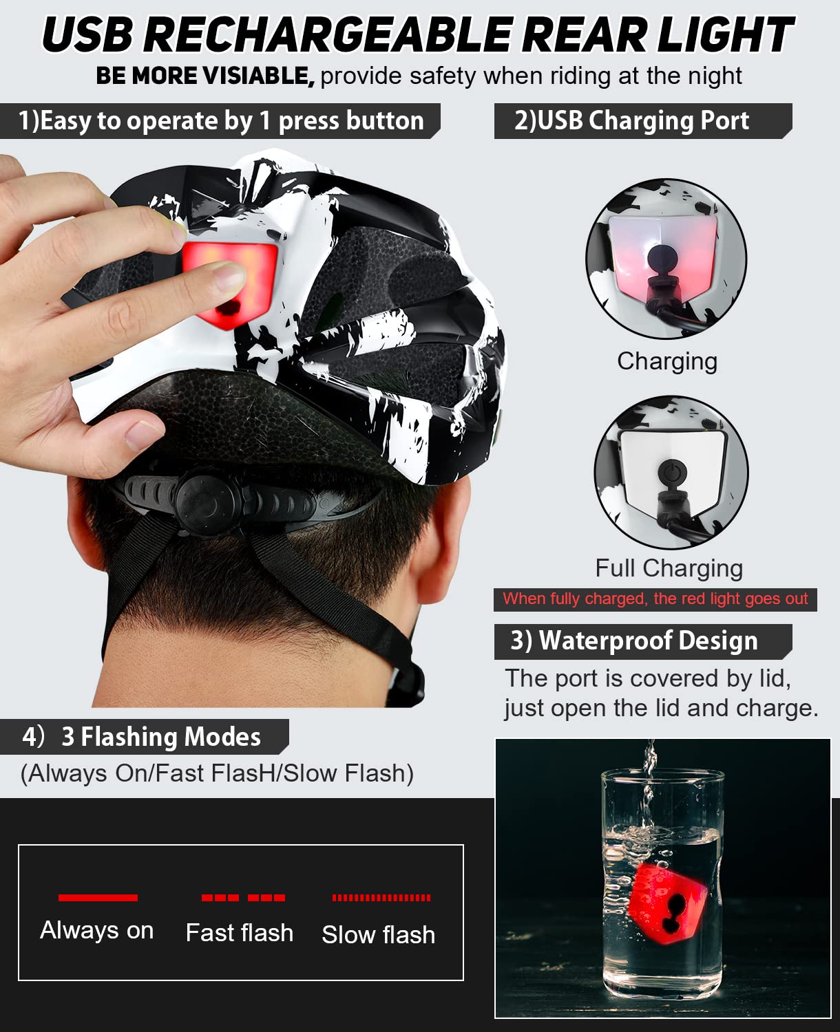 - RaMokey Bike Helmet | Lightweight Cycle Helmet | LED Light Magnetic Goggle Sun Visor -