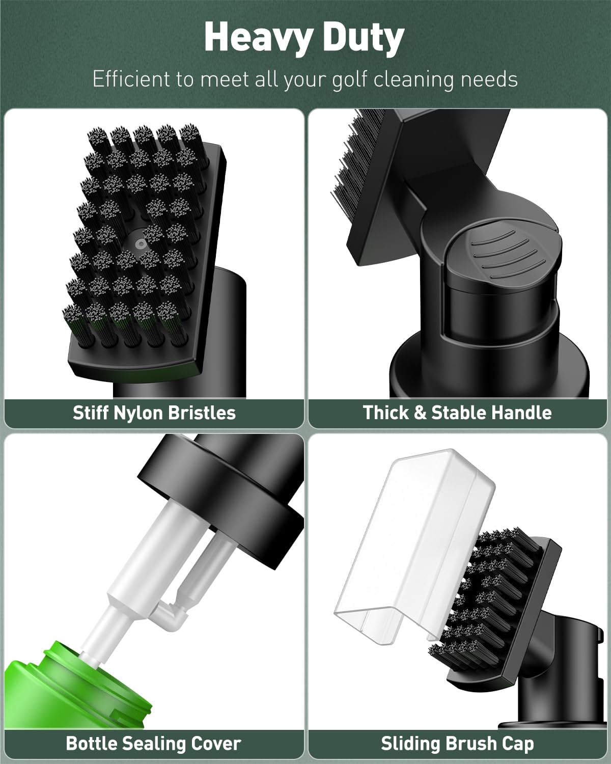 - Uniclife 2024 | Upgraded Golf Water Brush | Golf Club Cleaner Brush with Nylon Bristles | -