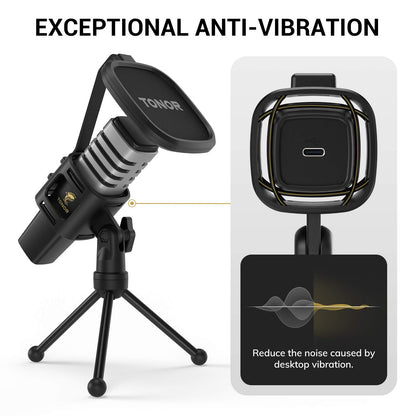 - TONOR USB Microphone | Cardioid Condenser | Computer PC Mic -