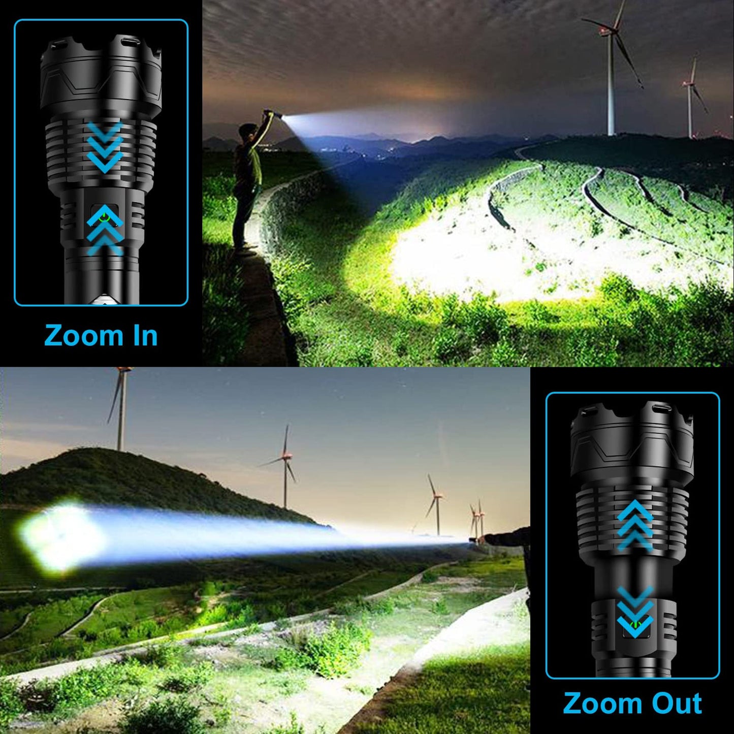 - Glarylight Torches 250000 High Lumens Rechargeable Flashlight | Led Torch 6 Modes Super Bright -