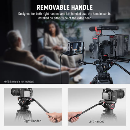- NEEWER 74 Inch Pro Video Tripod | Fluid Head | QR Plate Compatible -