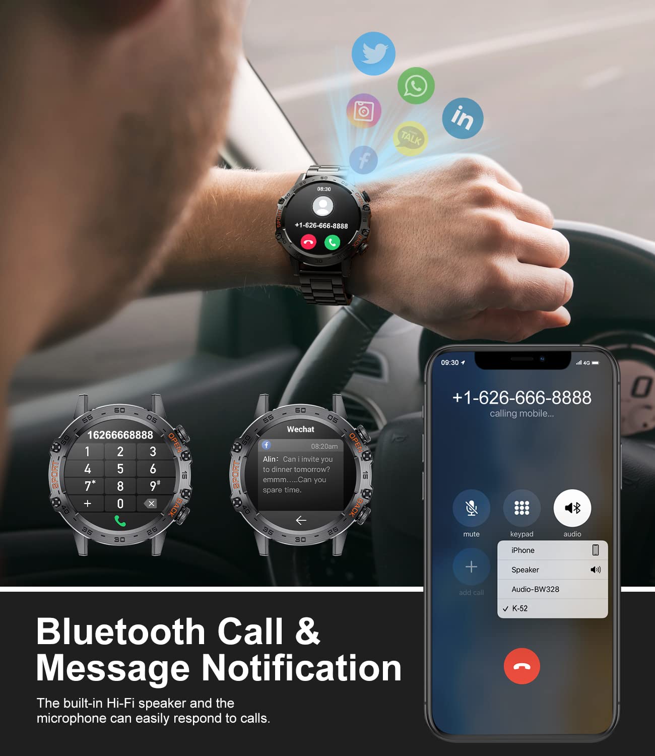 - Military Smart Watch for Men 2023 | Bluetooth Voice Call Compatible Android iOS Phone -