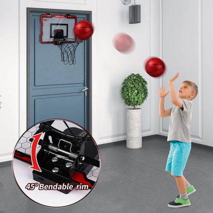 AmyBenton Basketball Hoop for Kids, Mini Basketball Hoop for Toddler Indoor Outdoor, Wall Mounted Basketball Hoop with Automatic Scoring, Basketball Hoop Back of Door for Boys and Girls age 6 7 8 9 10