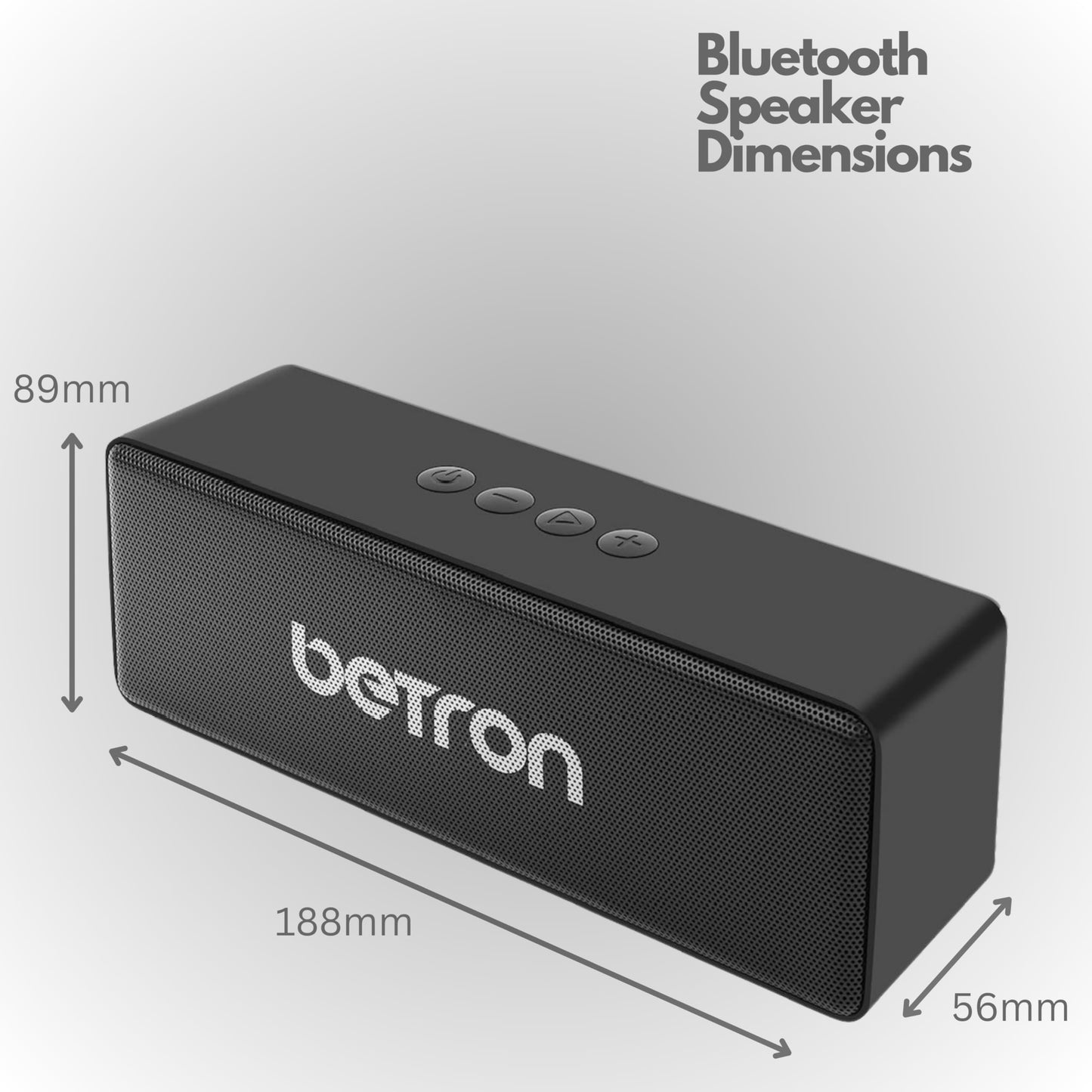 Betron Bluetooth Speaker, Portable, Wireless Connection, Dual Driver, with Microphone, 10W, for Travel Indoor and Outdoor, (D51)
