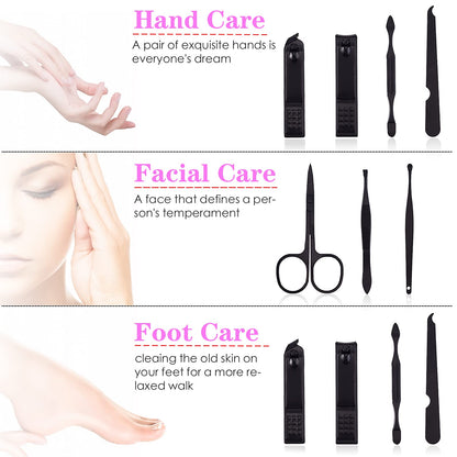 - Professional Manicure Stainless Steel Set | 7 pcs Portable Nail Clippers Set | Pedicure Set -