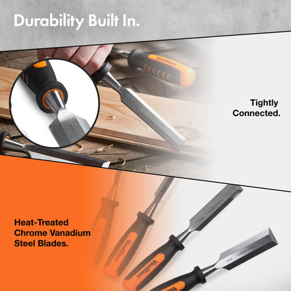 - VonHaus Chisel Set - 8pcs Woodworking Tools Set - Wood Carving Tools - Wood Chisel Set