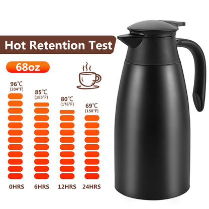 - Dyserbuy 2L Thermal Coffee Carafe | Insulated Stainless Steel Double Walled Vacuum Insulated -