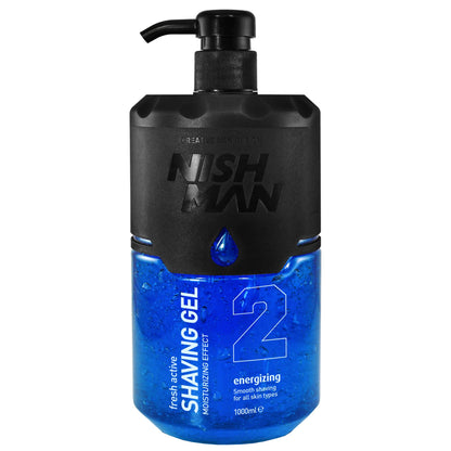 - Nishman Shaving Gel with Pump | 1000 ml | Moisturizing and Smooth Shaving Experience -