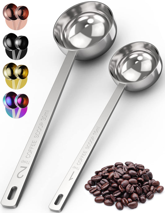 - ORBLUE Stainless Steel Coffee Scoop Set | Measuring Spoons for Ground Coffee | Espresso, Tea, Sugar & Milk Powder -