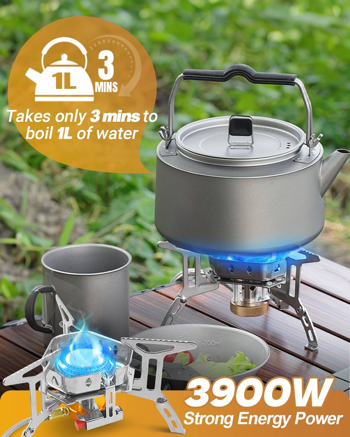 - Kemraes Camping Stove | Windproof Portable Gas Stove -