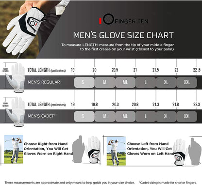 - FINGER TEN Golf Gloves Men | Left Hand -