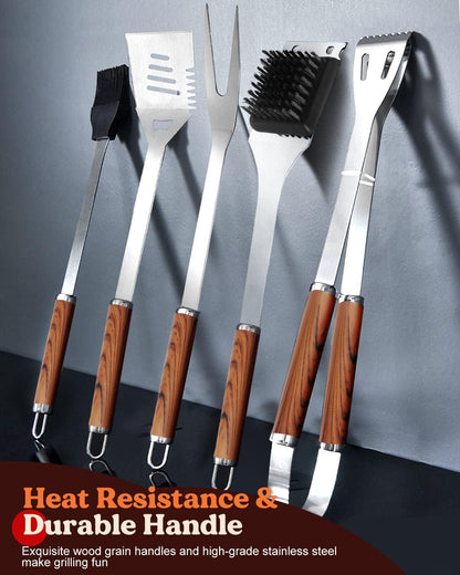 - KALAHOL 7-in-1 BBQ Tools Set | Extra Thick Stainless Steel Grill Tool Set | Storage Bag -