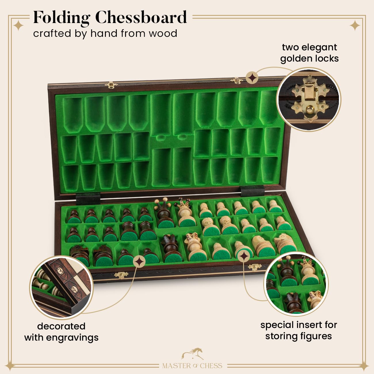- Master of Chess Exclusive AMBASSADOR DELUXE 54cm / 21in | Premium Quality Wooden Chess Set -