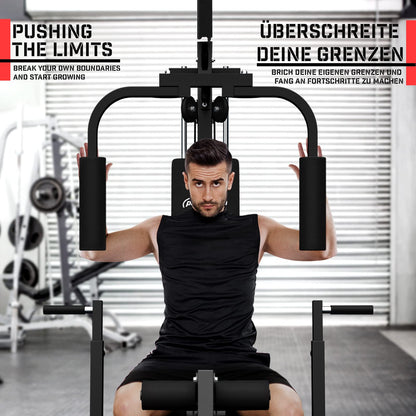 - Physionics® Multi-Gym | 40kg Weight Stack | Lat Pulldown | Leg Extension | Chest Press -