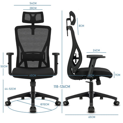- Durrafy Office Chair Ergonomic | Office Desk Chair with Adjustable Headrest, Armrests, Lumbar Support -
