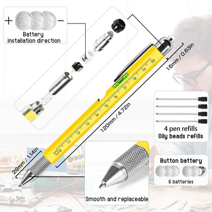 Chipate Gifts for Men, 9 in 1 Multi Tool Pen Mens Gifts, Birthday Gifts for Him, Mens Gifts for Christmas, Gifts for Men Who Have Everything, Stocking Fillers for Men, Gadgets for Men Dad Gifts