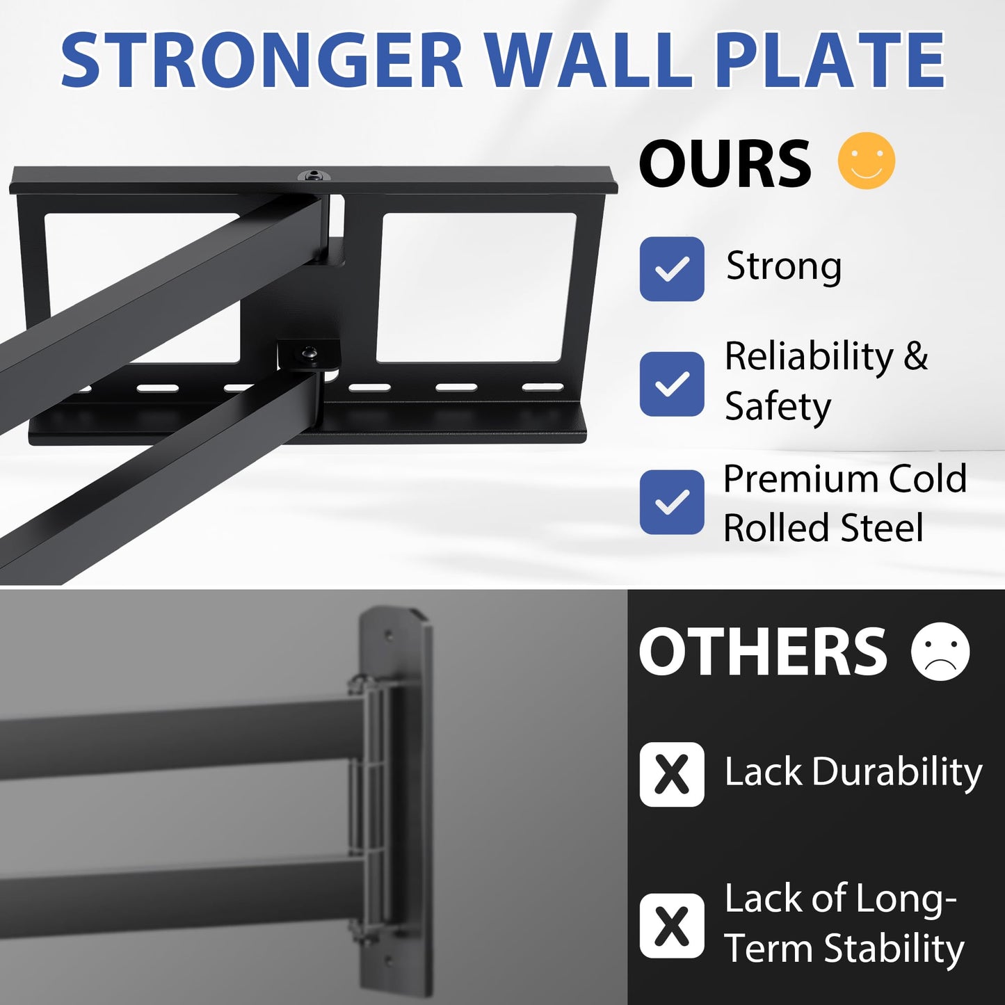 BONTEC TV Wall Bracket with Extra Long Articulated Arm for 32-75 inch up to 60 kg, Universal Long Reach Arm TV Wall Mount with Tilt, Swivel, Rotate, Full Motion TV Wall Mount, Max VESA 600x400mm