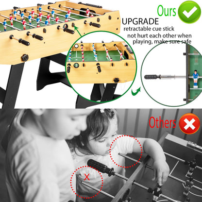 - HLC 4FT Folding Football Table | Foosball Soccer Indoor Game Table -