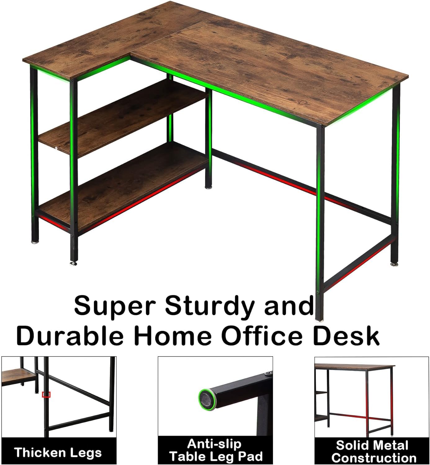 - WOODYNLUX L Shaped Desk - 43 Inch Gaming Desk, Computer Corner Desk