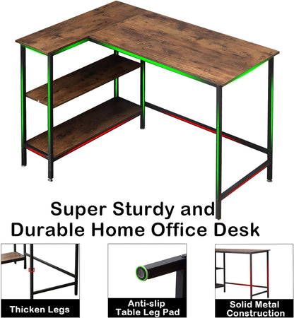 - WOODYNLUX L Shaped Desk - 43 Inch Gaming Desk, Computer Corner Desk