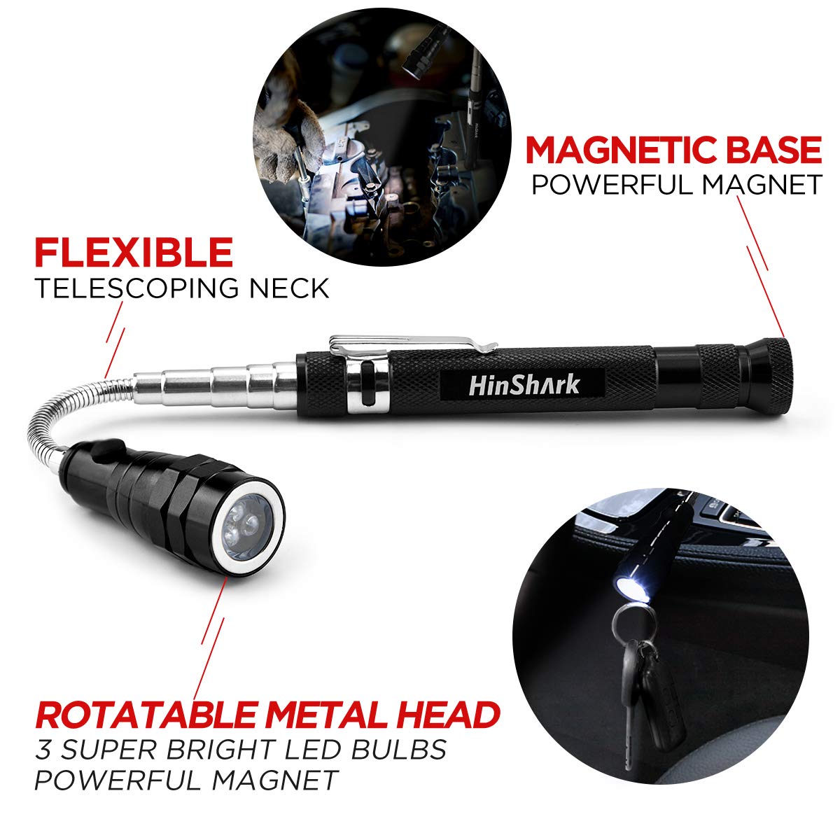 - Hinshark Gifts for Men | LED Magnetic Tool -