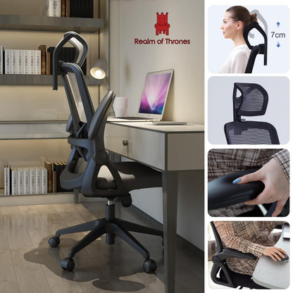 - Realm of Thrones CAPTAIN Ergonomic Office Chair | Metal Base Heavy Duty Home Office Mesh Desk Chair -