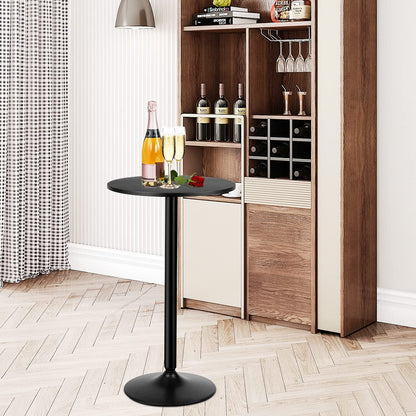 COSTWAY Round Bar Table, Counter Bistro Pub Tables with Fixed Tabletop and Stable Base, Circular Cocktail Dining Table for Home, Office and Kitchen, Holds up to 150kg (101cm H, 1PCS)