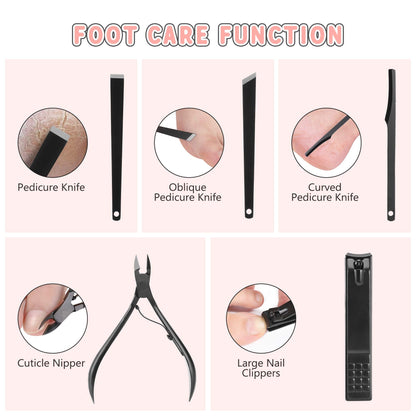 - Manicure Set | Jubolion 19pcs Stainless Steel Professional Nail Clippers -