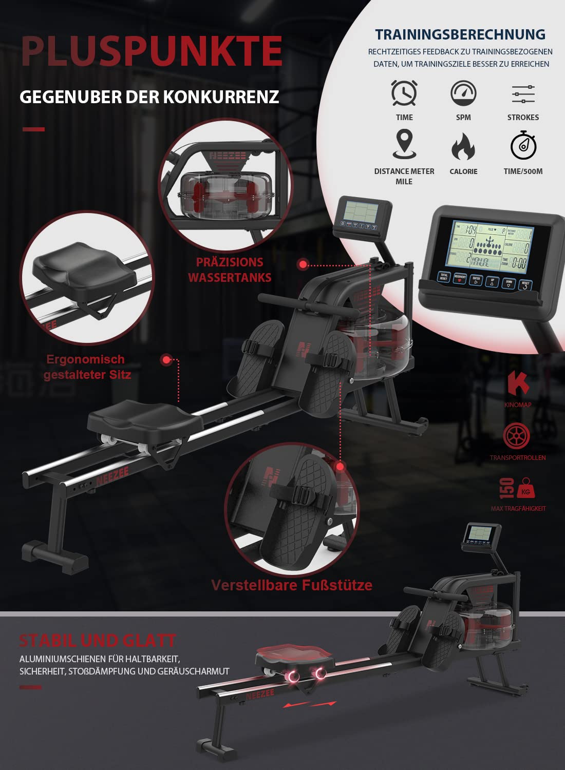 - Neezee Rowing Machine | Rower Machine for Home Gym -