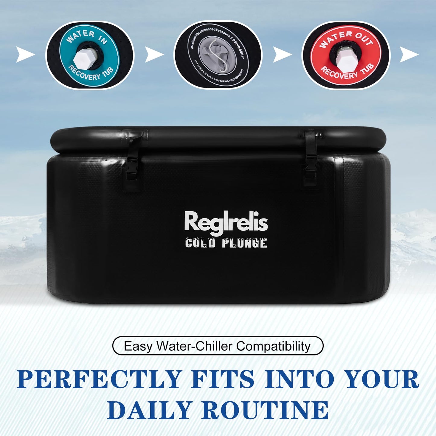 - Reglrelis Portable Inflatable Ice Bath Tub for Athletes | Cold Plunge Outdoor Chiller -