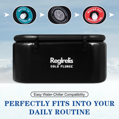 - Reglrelis Portable Inflatable Ice Bath Tub for Athletes | Cold Plunge Outdoor Chiller -