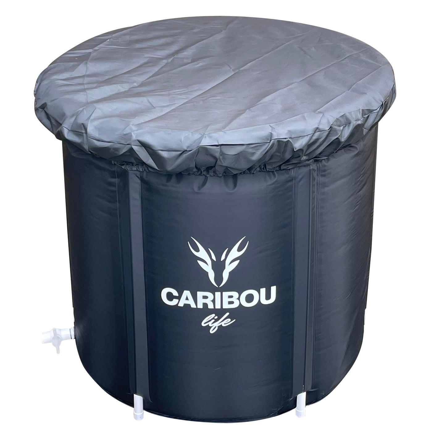 Caribou Life Ice tub bath. Portable Ice Tub 75x75cm. Adult cold tub for recovery and therapy. 5 layers. Lid and bag included.