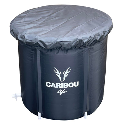 Caribou Life Ice tub bath. Portable Ice Tub 75x75cm. Adult cold tub for recovery and therapy. 5 layers. Lid and bag included.