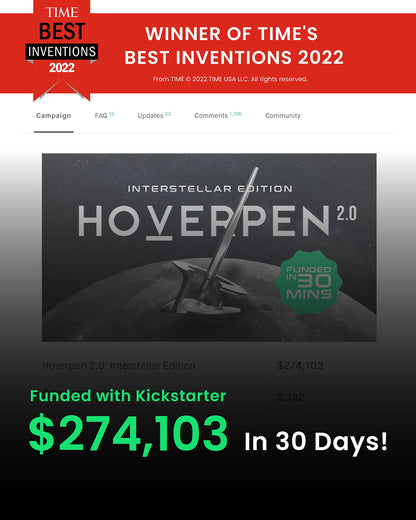 - novium Hoverpen Interstellar Edition  | Futuristic Luxury Pen Made With Aerospace Alloys -