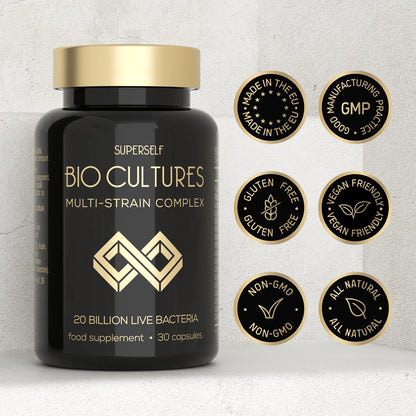 - Probiotics Bio Cultures Complex | Gut Health Probiotic Supplements for Men -