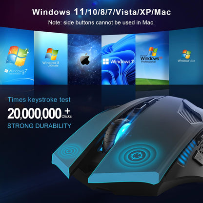 - TECKNET Wireless Gaming Mouse | 2.4G Optical USB Computer Mice | 8 Buttons -