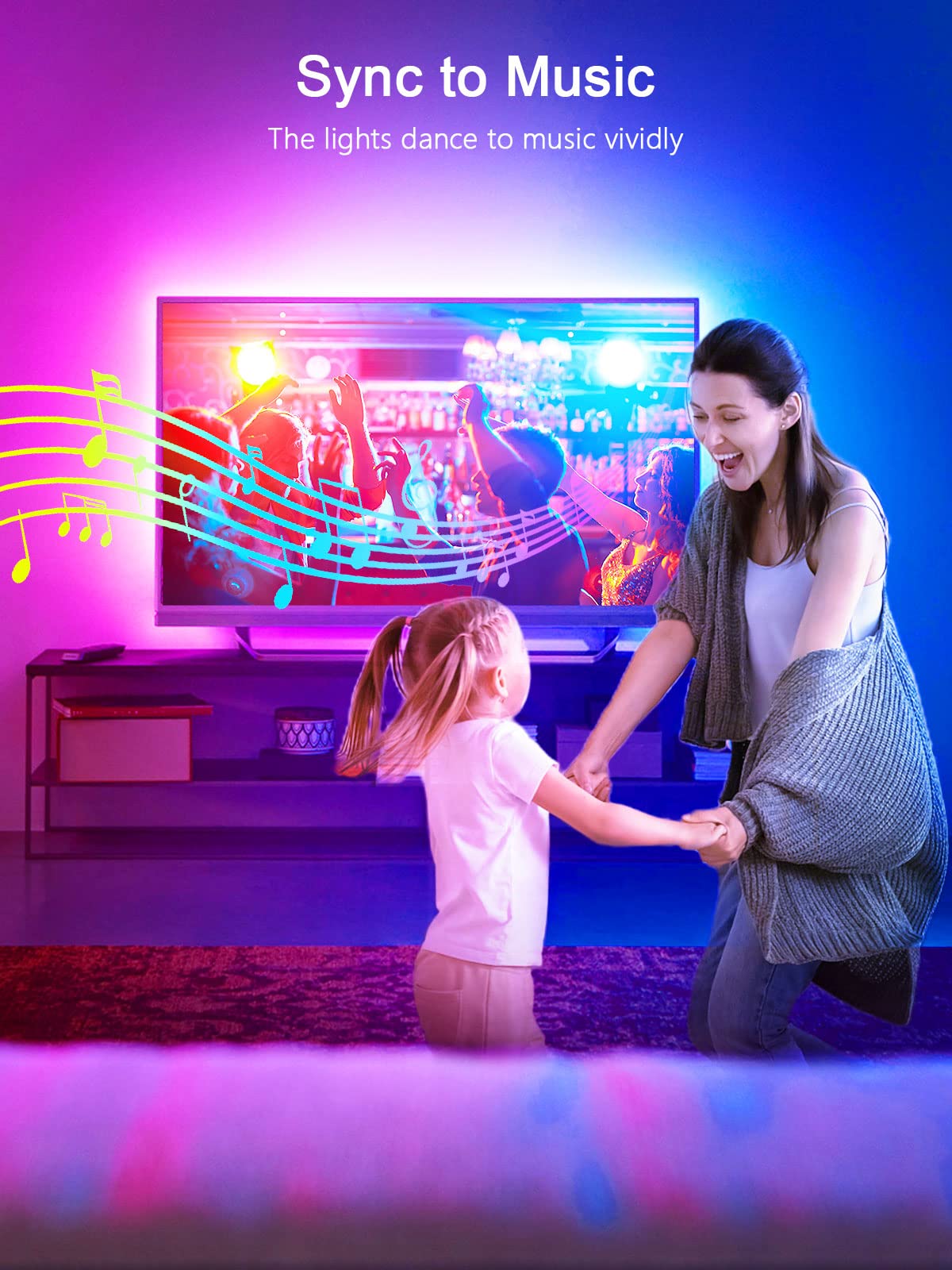 - KANTUTOE TV LED Lights | 3m LED Lights For TV | Music Sync Bluetooth APP Control -