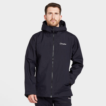 Berghaus Men's Stormcloud Prime Waterproof Jacket, Men's Rain Coat, Men's Cagoule, Outdoors, Travelling, Camping, Trekking, Hiking and Walking Clothing, Black, XXL