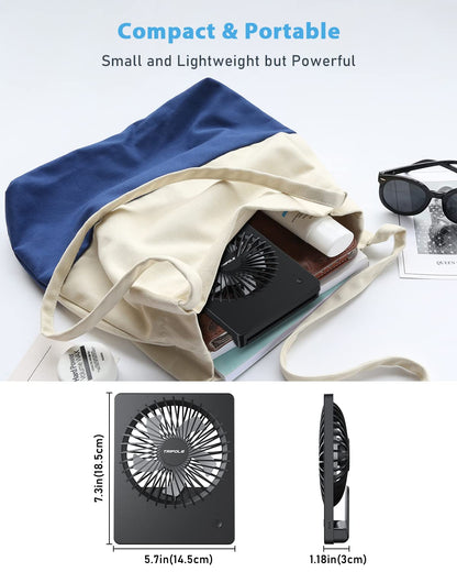 - TriPole USB Desk Fan | 2000mAh Portable USB Fan | 3 Speeds | Rechargeable | Mini Fan -